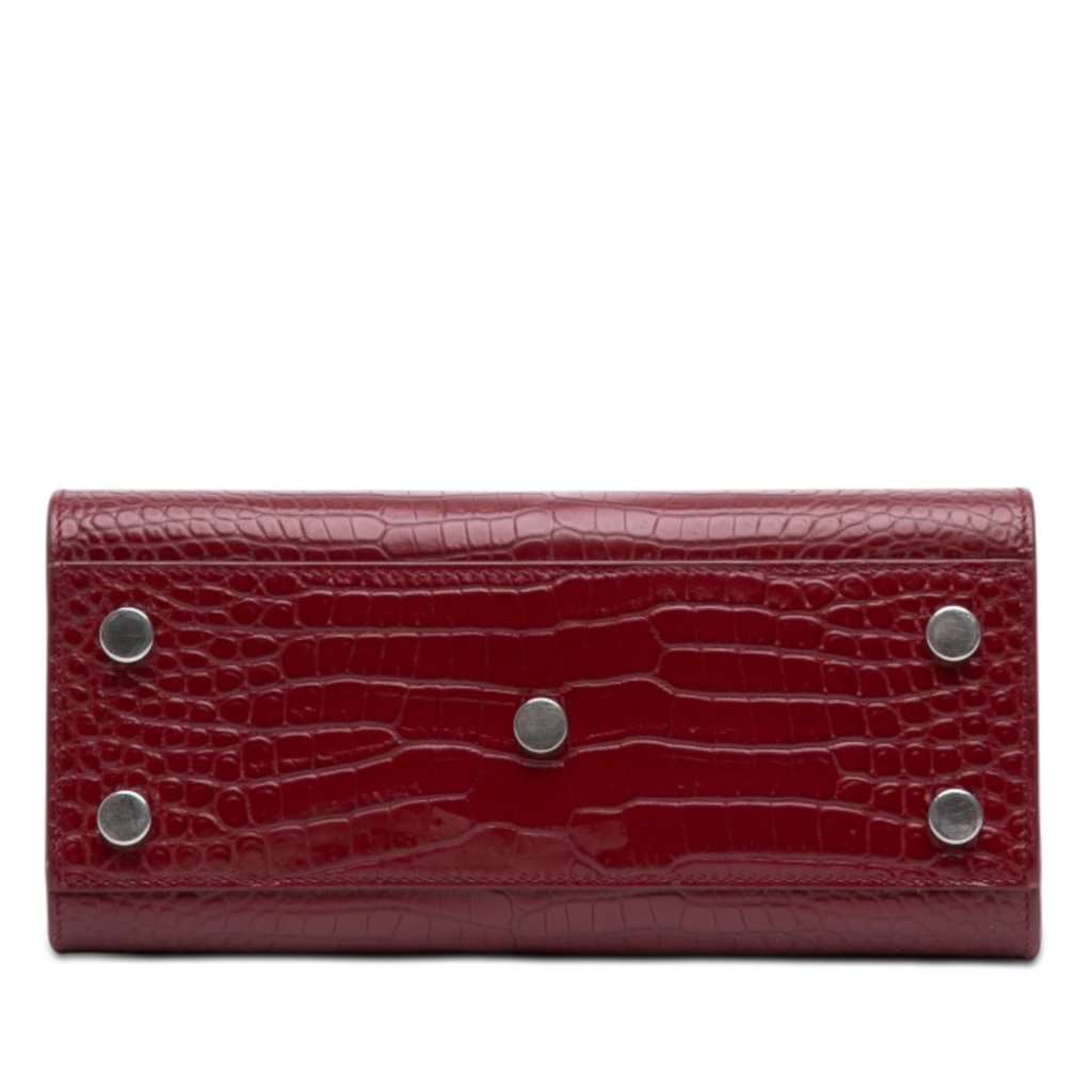 Saint Laurent Nano Croc Embossed Leather Sac De Jour Satchel Red Leather Very good - Inside View