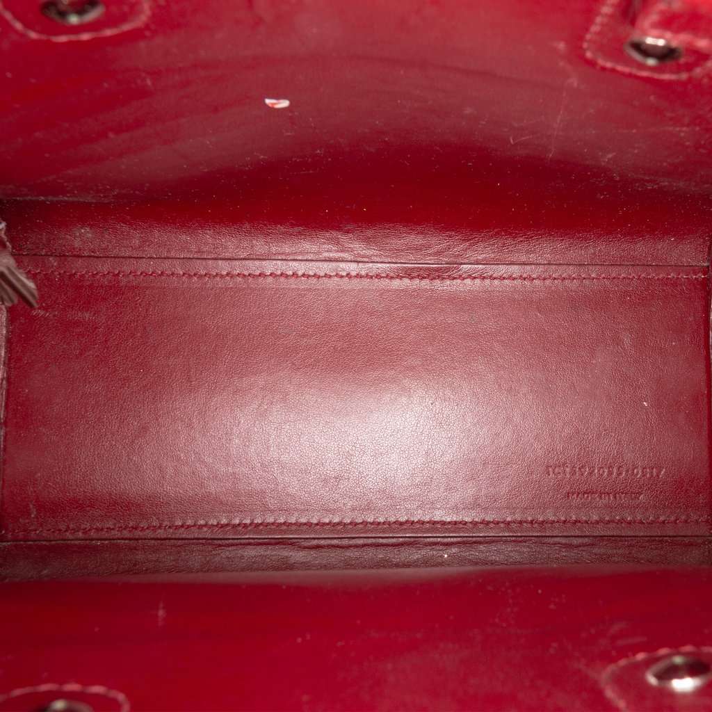 Saint Laurent Nano Croc Embossed Leather Sac De Jour Satchel Red Leather Very good - Model View