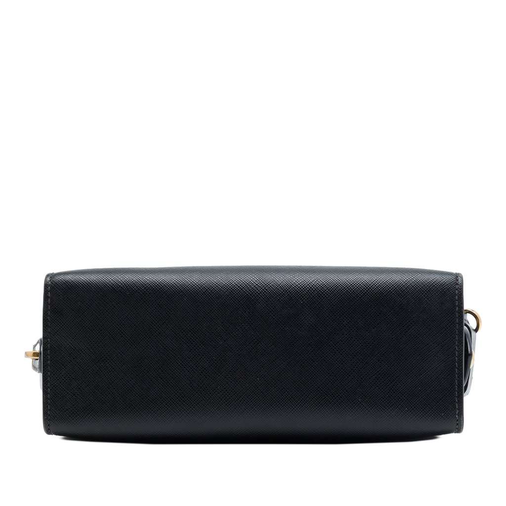 Prada Saffiano and City Calf Esplanade Crossbody Black Leather Very good condition - Inside View