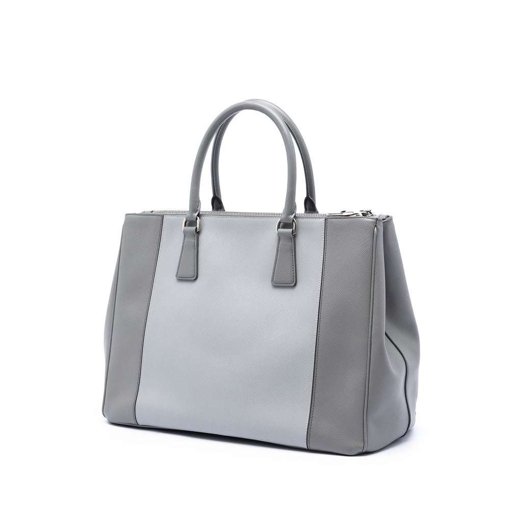 Prada Large Bicolor Saffiano Lux Galleria Double Zip Satchel Other Leather Very good condition - Back View