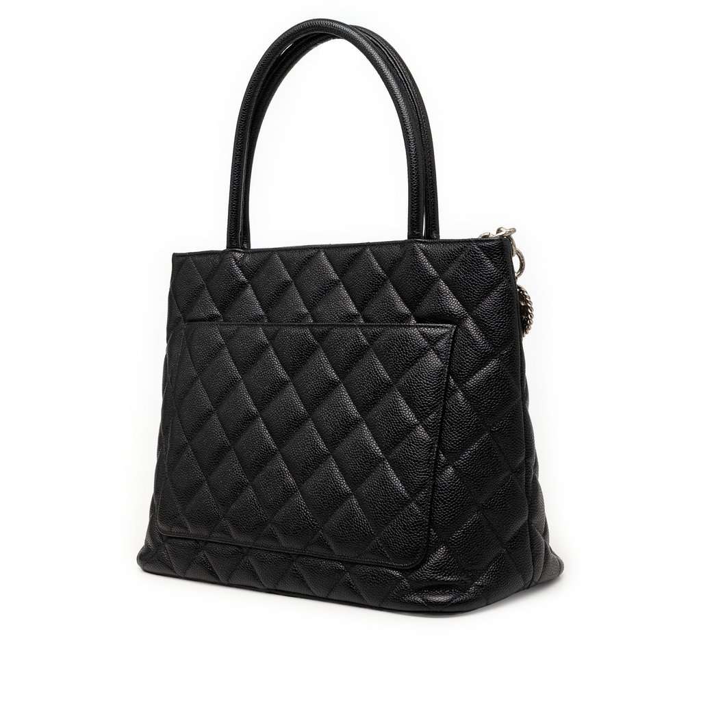 Chanel Caviar Medallion Tote Black Leather Very good condition - Back View