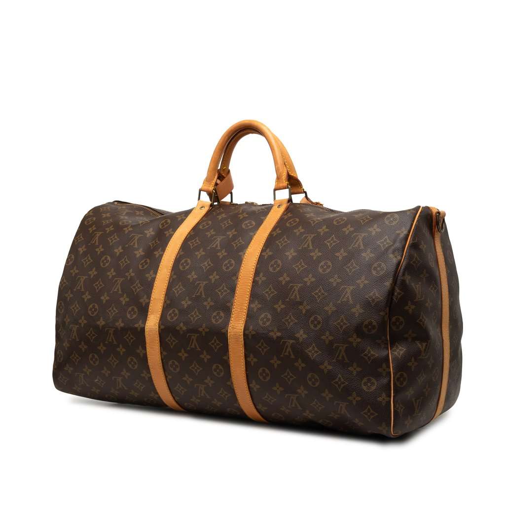 Louis Vuitton Monogram Keepall Bandouliere 60 Brown Good - Back View