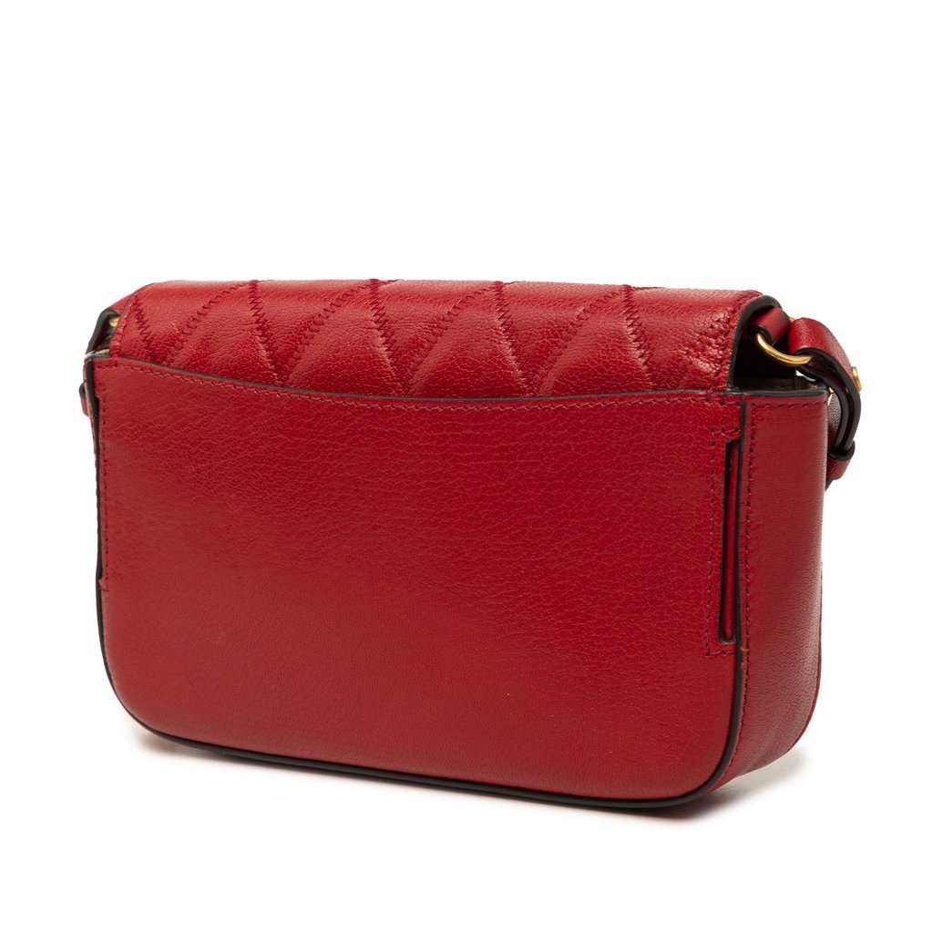 Givenchy Mini Quilted Goatskin GV3 Pocket Convertible Bag Red Leather Very good condition - Back View