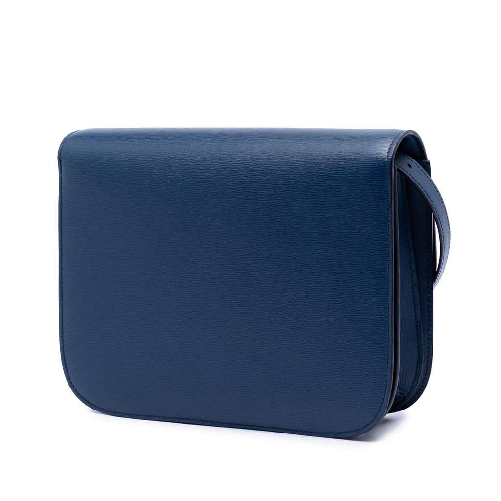 Celine Medium Calfskin Classic Box Blue Leather Very good condition - Back View