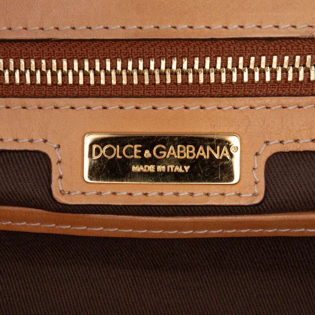 Dolce & Gabbana Large Leopard Print Coated Canvas Miss Sicily Satchel Brown Very good - Box View