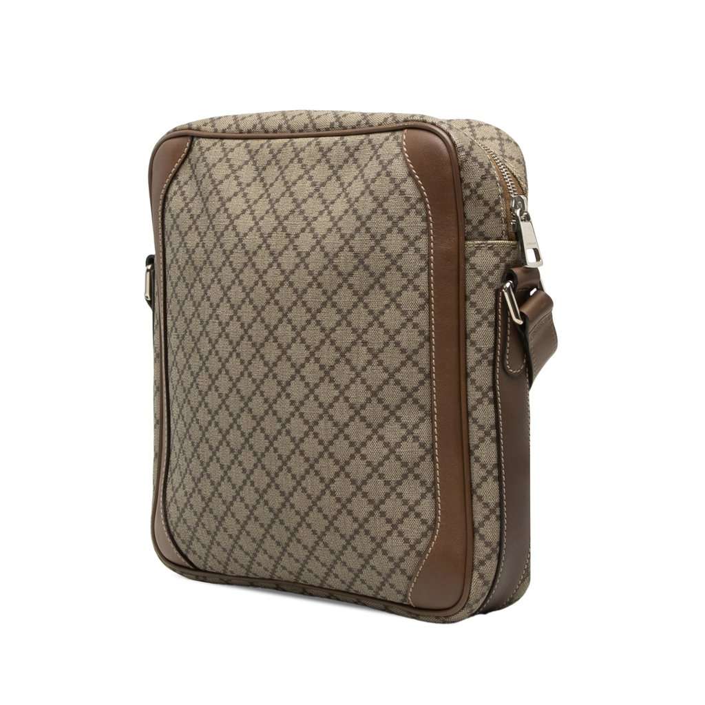 Gucci Diamante Coated Canvas Zip Crossbody Beige Very good - Back View