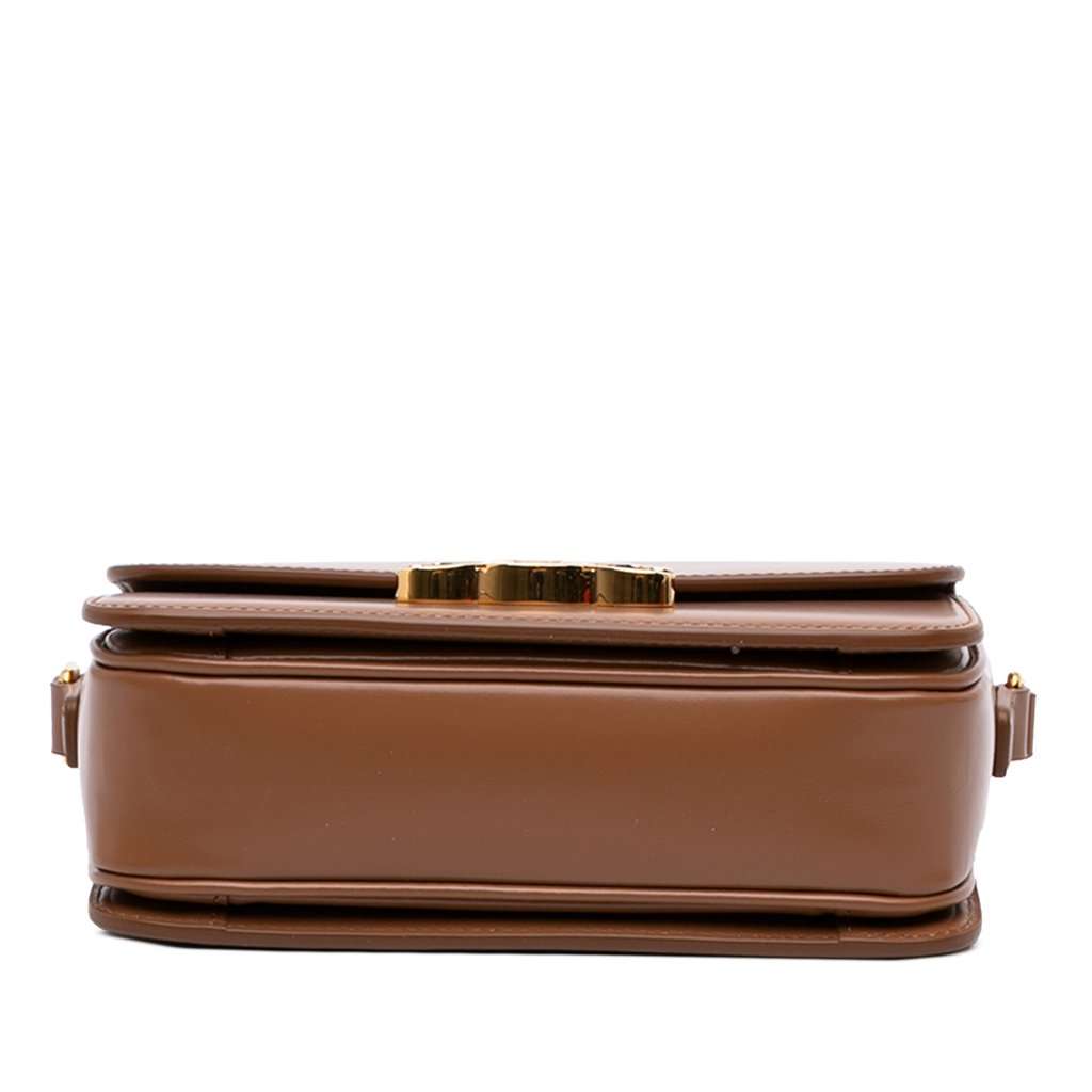 Celine Teen Shiny Calfskin Triomphe Crossbody Brown Leather Very good condition - Inside View