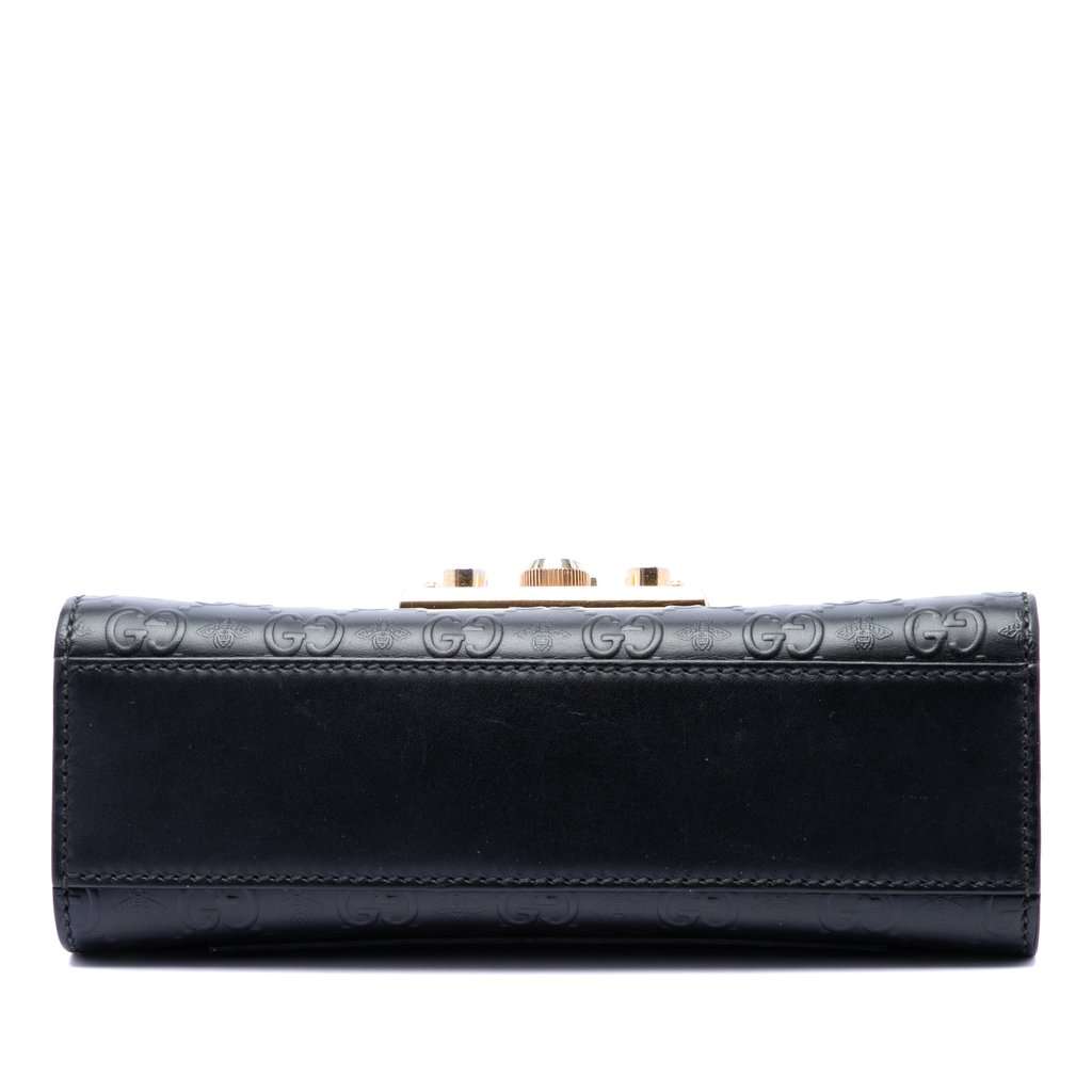 Gucci Small Guccissima Padlock Crossbody Black Leather Very good - Inside View