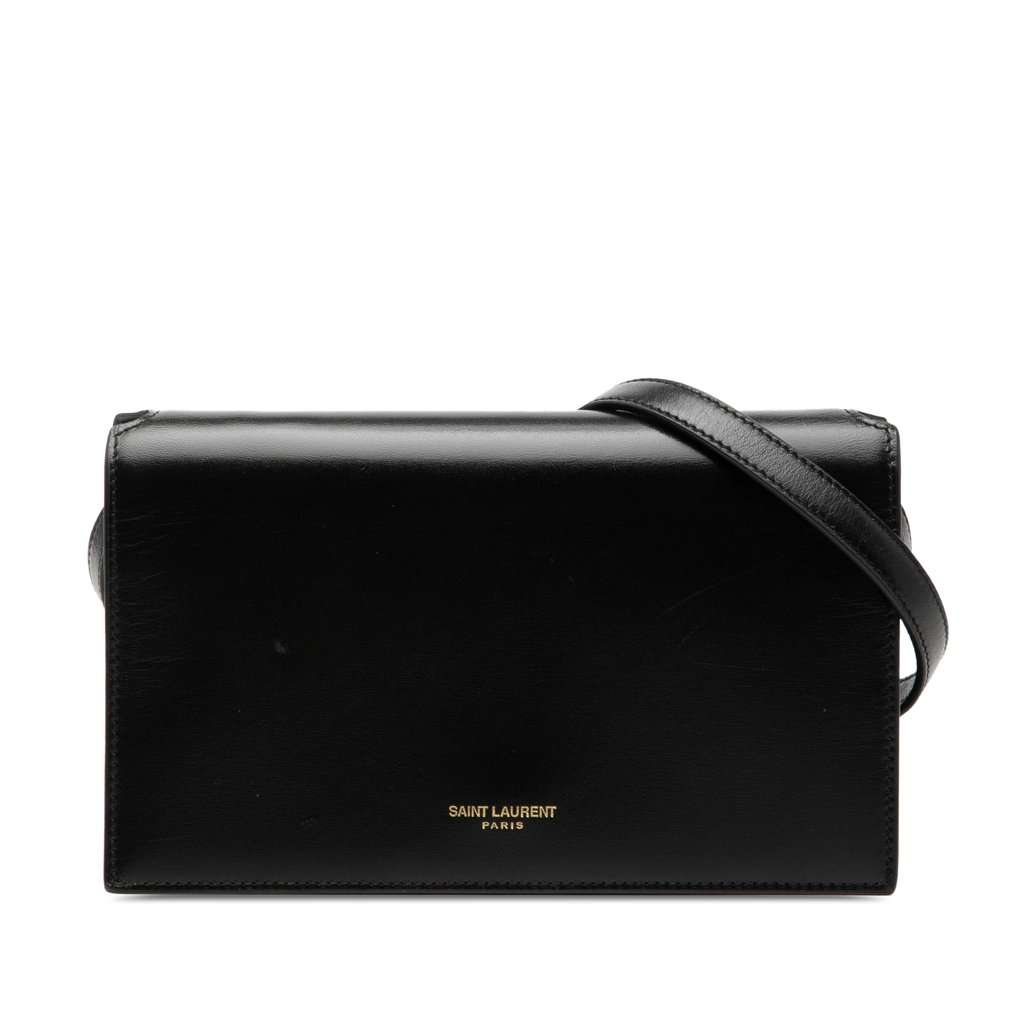Saint Laurent Smooth Calfskin Crossbody Black Leather Very good condition - Front View