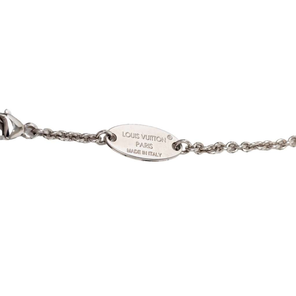 Louis Vuitton Brass Essential V Supple Necklace Silver Metal Very good condition - Inside View