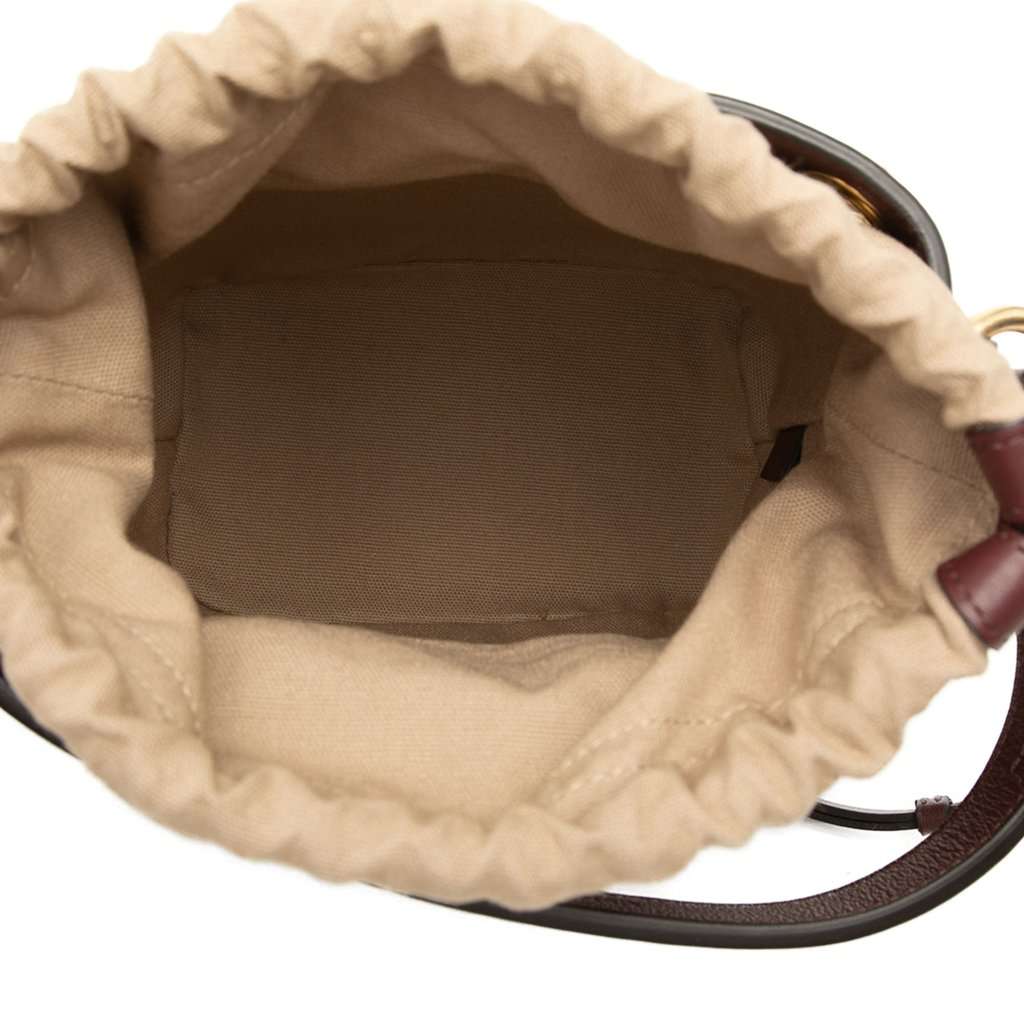 Chloé Mini Bicolor Embroidered Horses Calfskin Roy Bucket Bag Brown Leather Very good condition - Model View