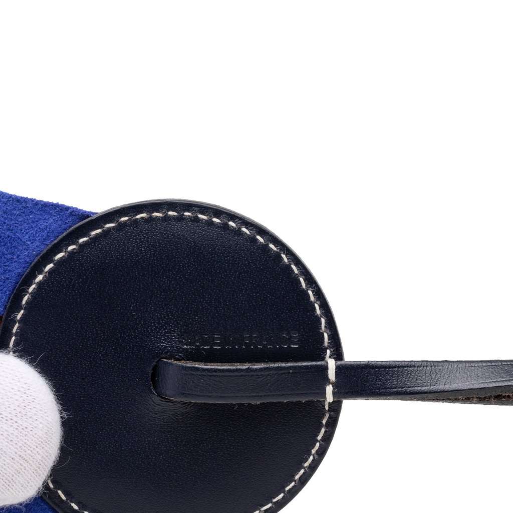 Hermès Hunter Cowhide and Milo Lambskin Paddock Flot Ribbon Bag Charm Blue Leather Very good - Inside View