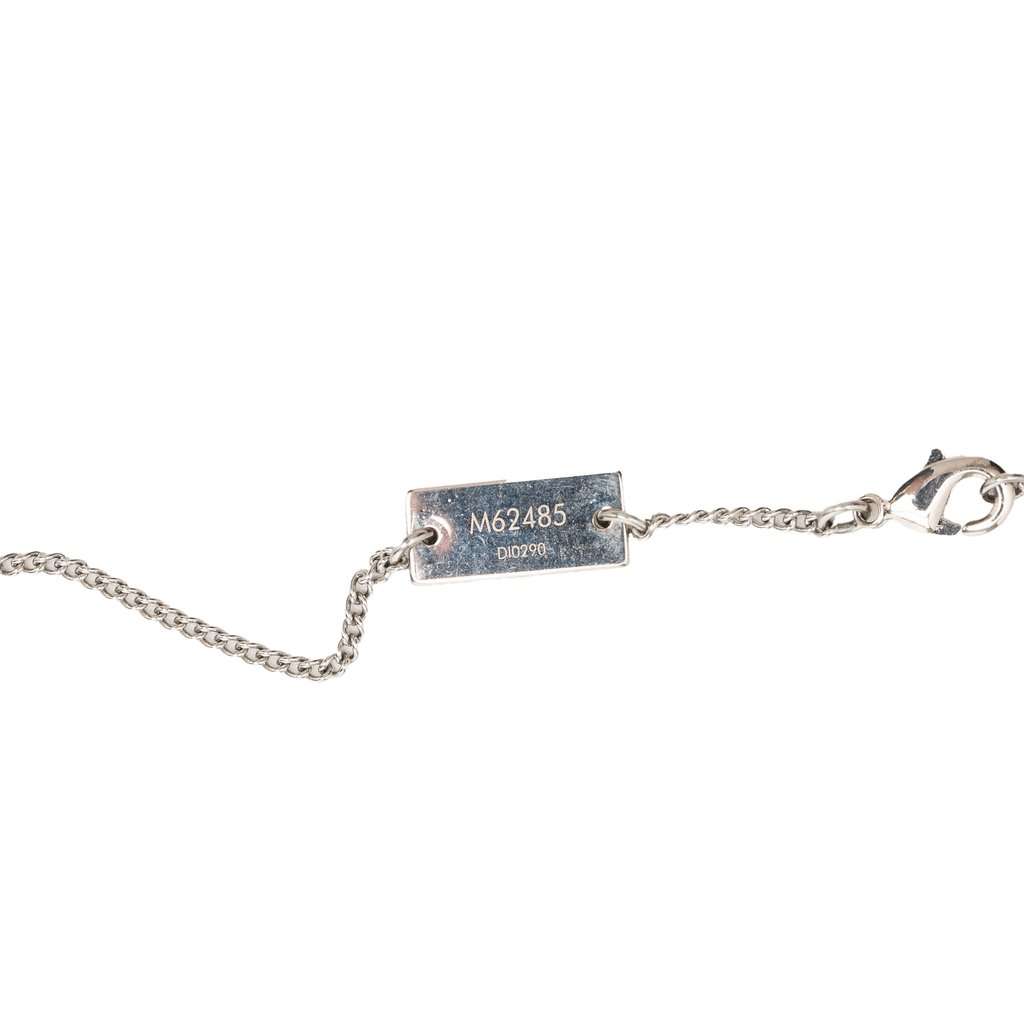 Louis Vuitton Brass Monogram Charms Pendant Necklace Silver Metal Very good condition - Inside View