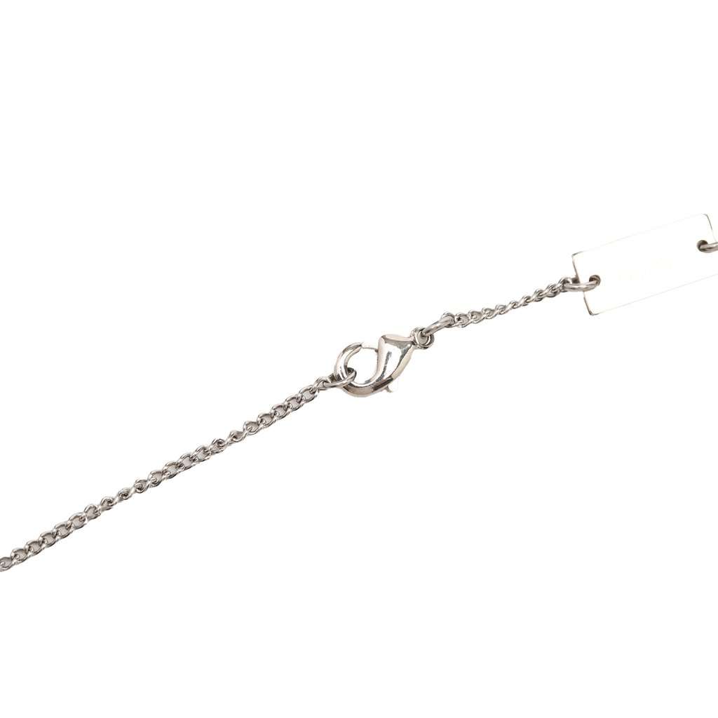 Louis Vuitton Brass Monogram Charms Pendant Necklace Silver Metal Very good condition - Model View