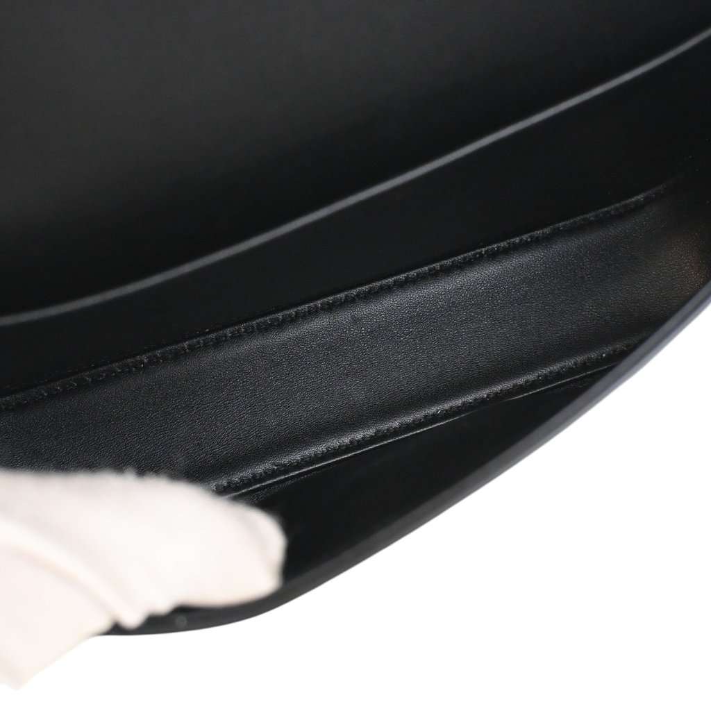 Celine Shiny Calfskin Triomphe Claude Shoulder Bag Black Leather Very good - Model View