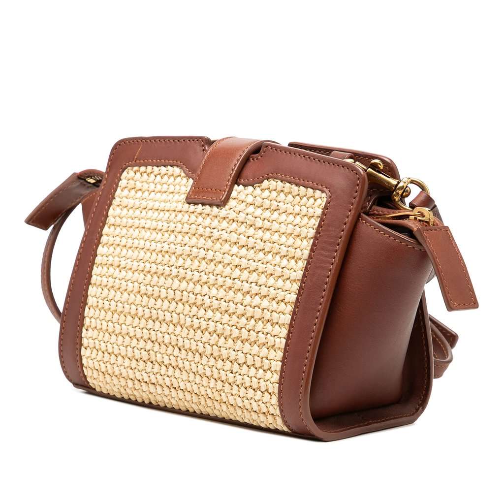 Saint Laurent Toy Raffia Monogram Downtown Cabas Beige Very good - Back View