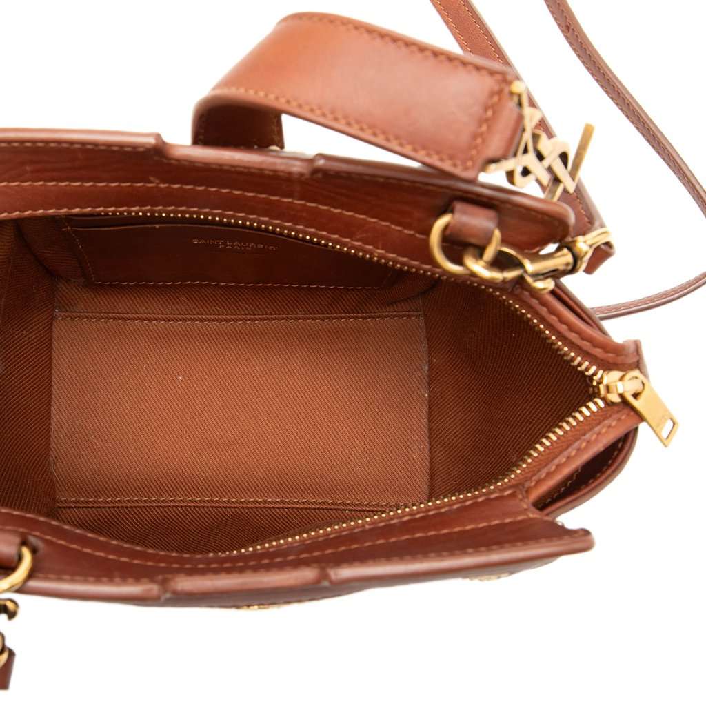 Saint Laurent Toy Raffia Monogram Downtown Cabas Beige Very good - Model View