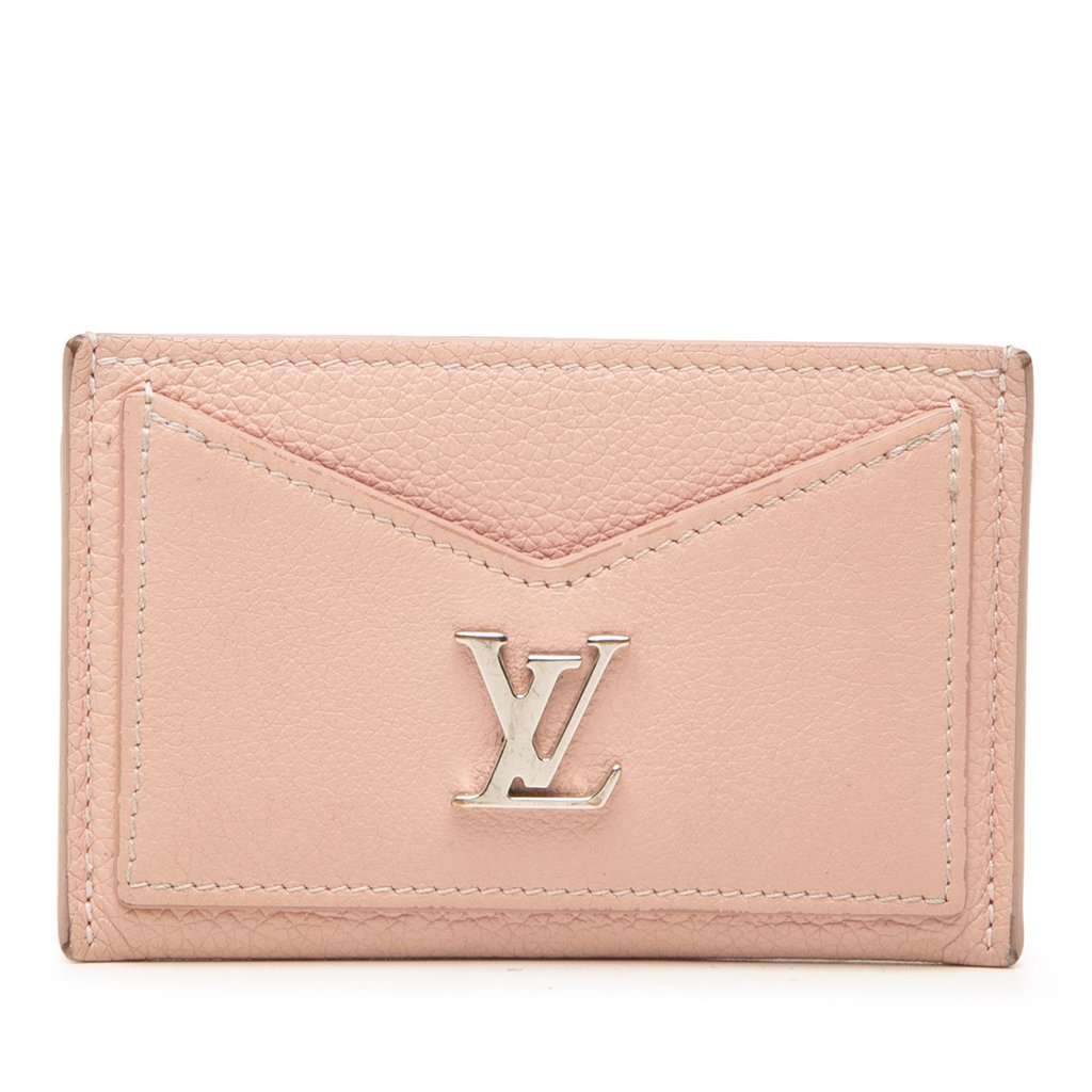 Louis Vuitton Calfskin Lockme Card Holder Pink Leather Very good condition - Front View