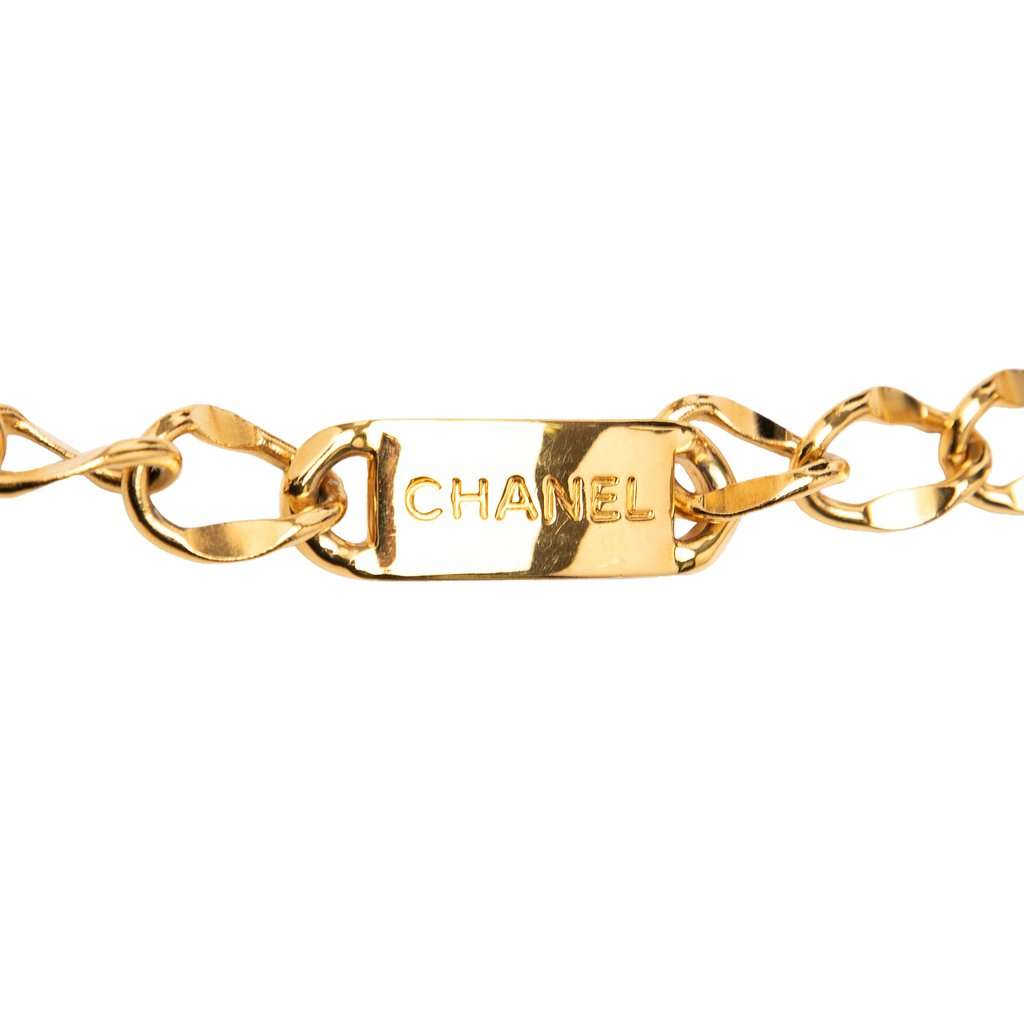 Chanel CC Gold Plated Logo Plate Rue Cambon Medallion Chain Link Belt Gold Metal Very good - Inside View
