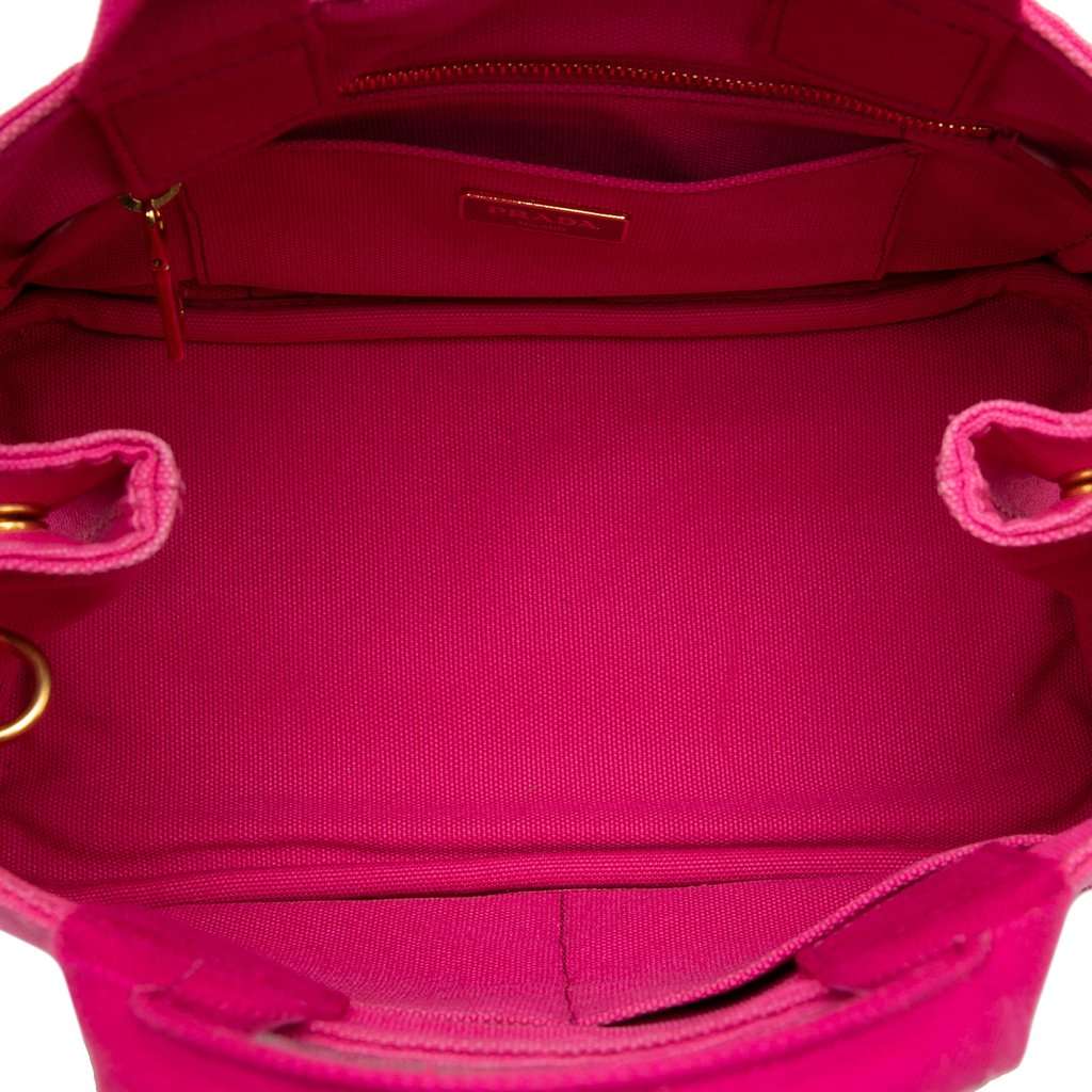 Prada Small Canvas Canapa Logo Satchel Pink Very good condition - Model View