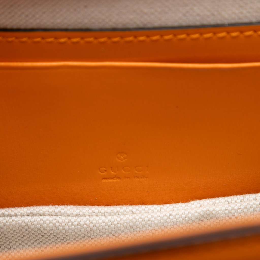 Gucci Mini Calfskin Web 1947 Bamboo Top Handle Bag Orange Leather Very good - Box View