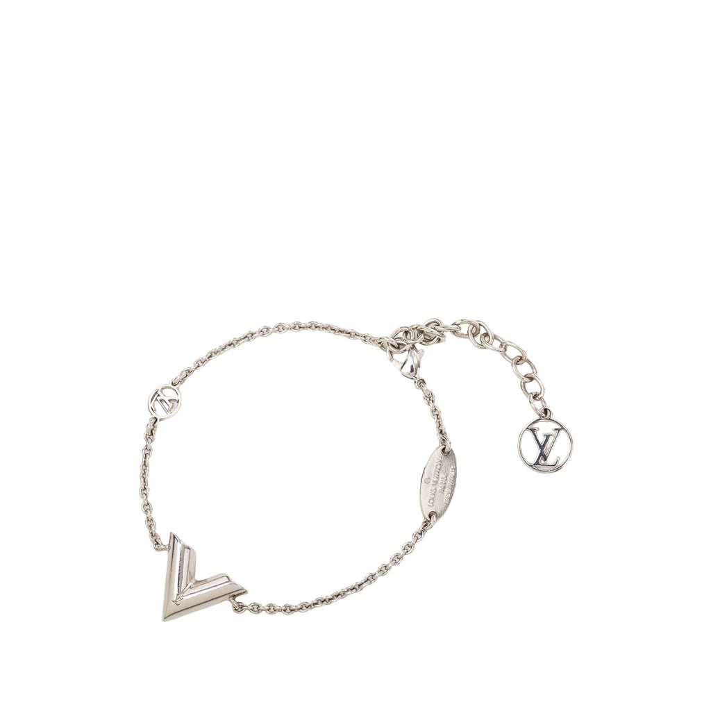 Louis Vuitton Brass Essential V Supple Bracelet Silver Metal Very good - Back View