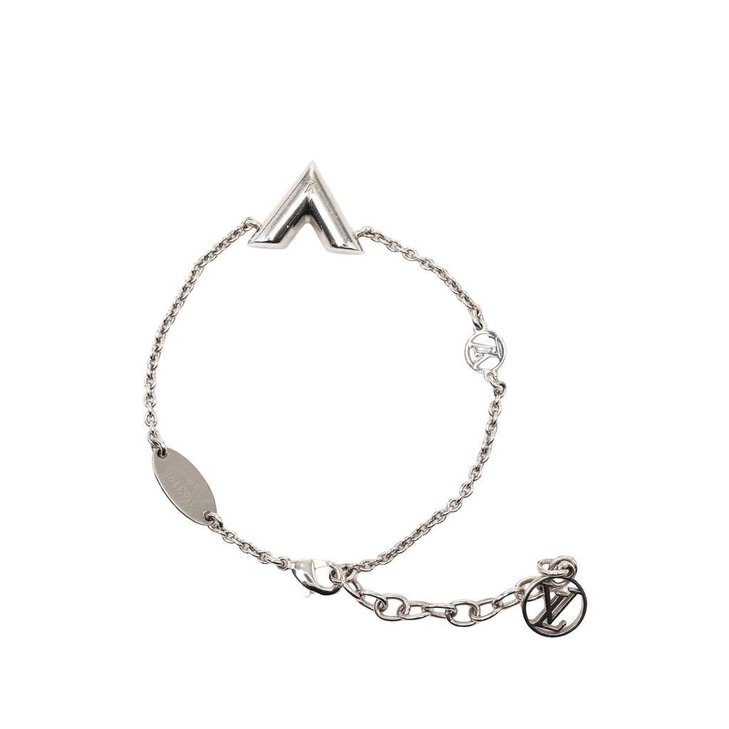 Louis Vuitton Brass Essential V Supple Bracelet Silver Metal Very good - Inside View