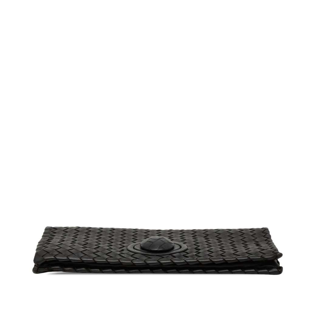 Bottega Veneta Nappa Intrecciato Turn Lock Clutch Black Leather Very good - Inside View
