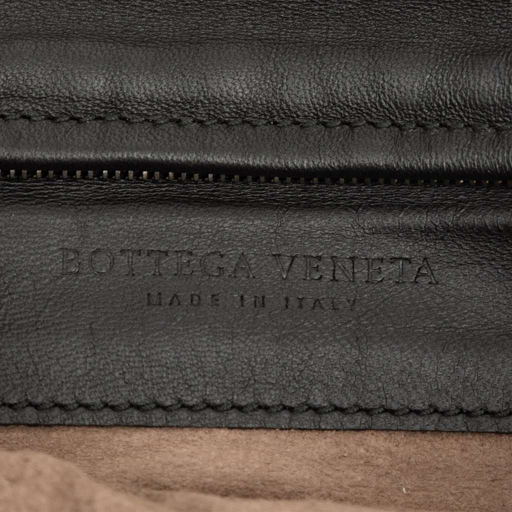 Bottega Veneta Nappa Intrecciato Turn Lock Clutch Black Leather Very good - Box View