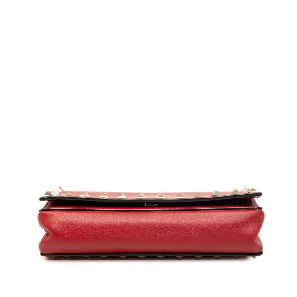 Valentino Leather Rockstud Chain Flap Crossbody Red Leather Very good - Inside View
