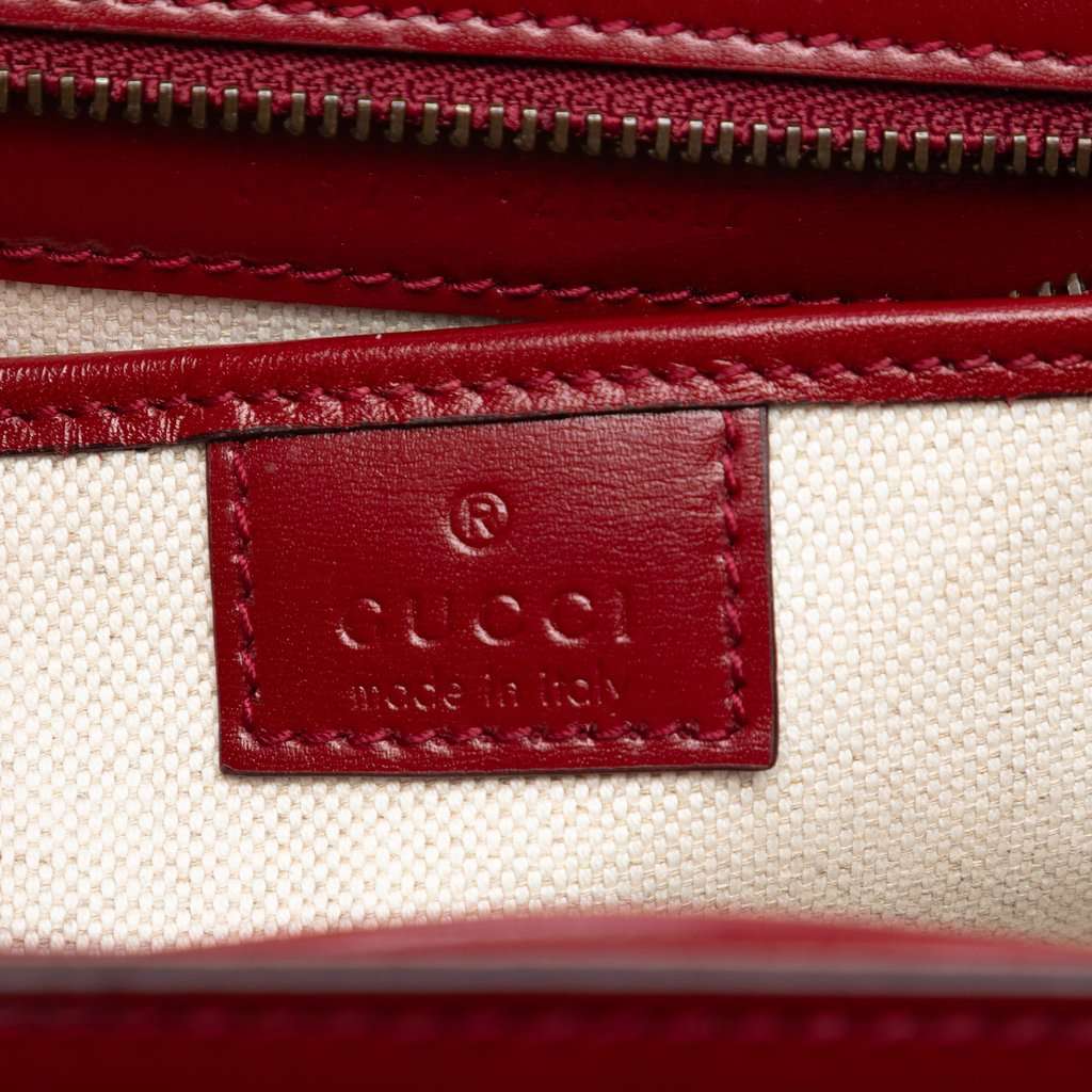 Gucci Small Calfskin 1947 Bamboo Top Handle Bag Red Leather Very good condition - Box View