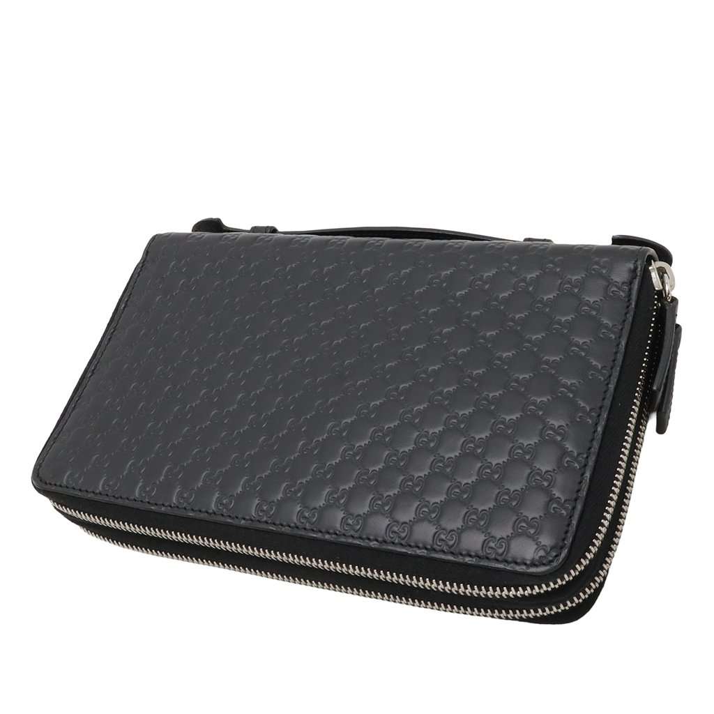 Gucci Microguccissima Zip Around Long Wallet Black Leather Very good - Back View