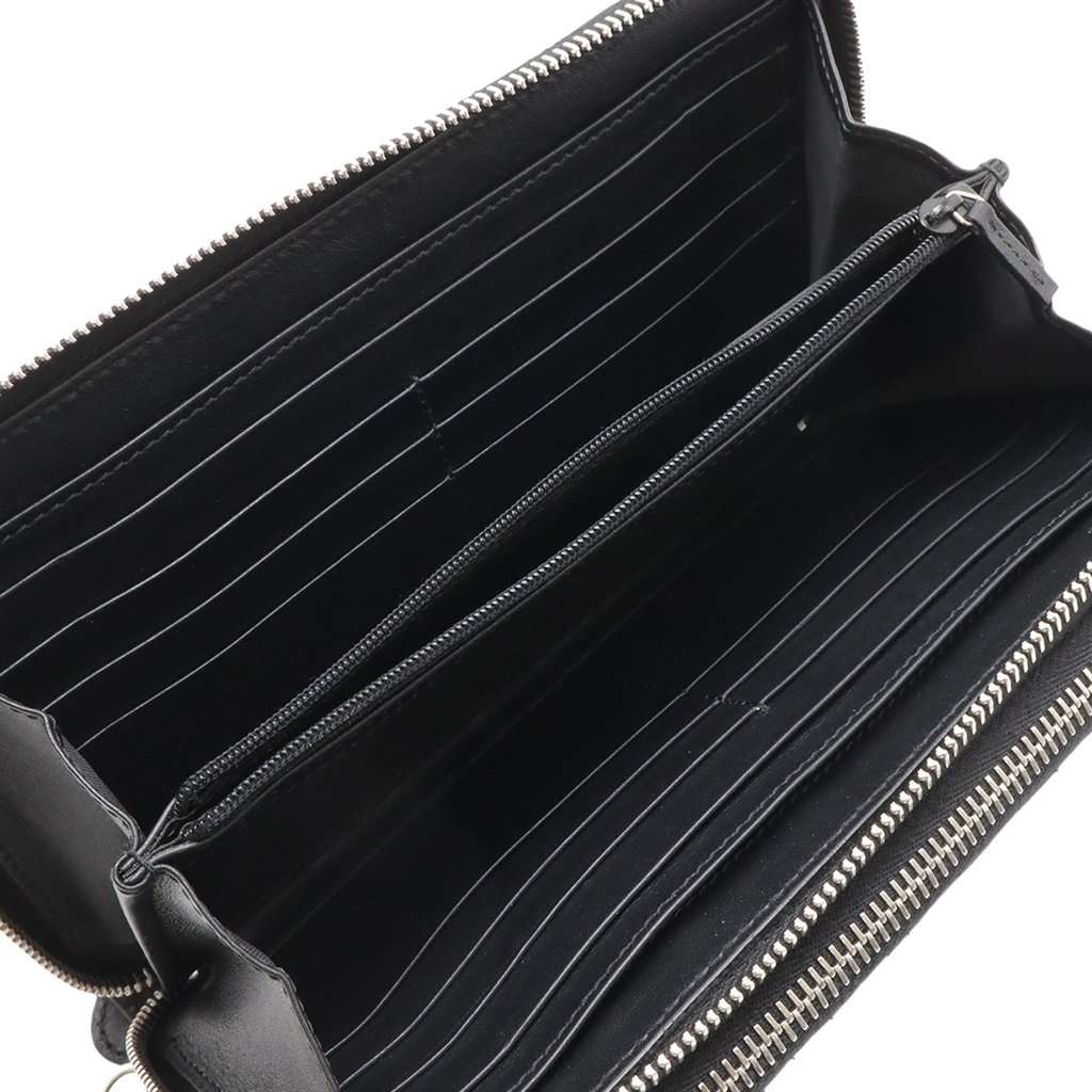 Gucci Microguccissima Zip Around Long Wallet Black Leather Very good - Model View