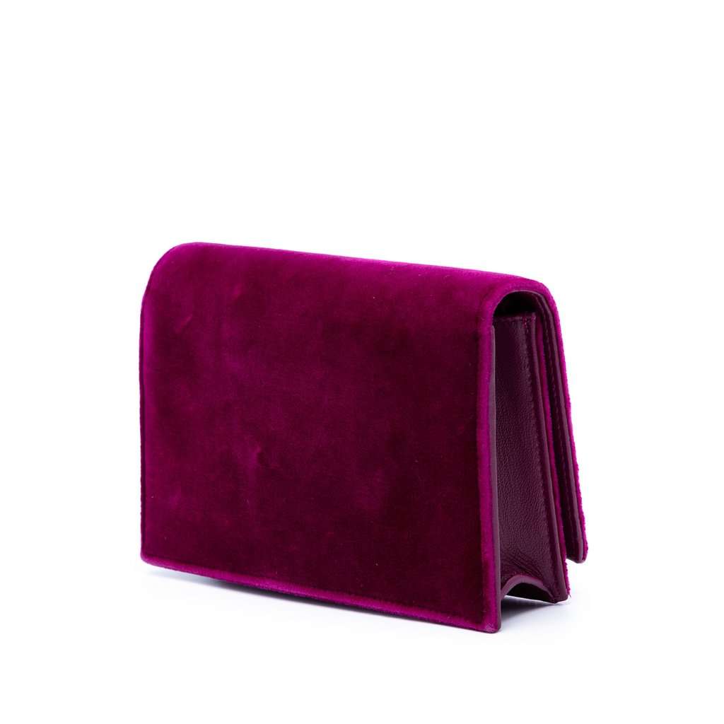 Saint Laurent Small Velvet Monogram Kate Tassel Crossbody Purple Very good - Back View