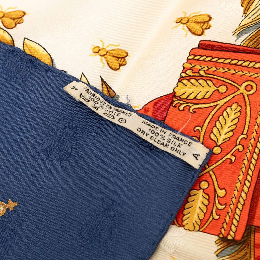 Hermès Napoleon Silk Scarf 90 Blue Very good condition - Box View