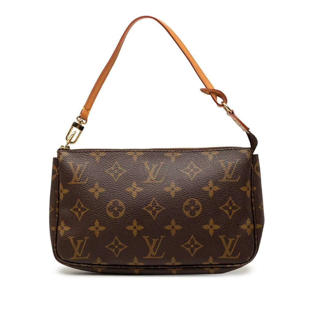 Louis Vuitton Monogram Pochette Accessoires Brown Good - Front View