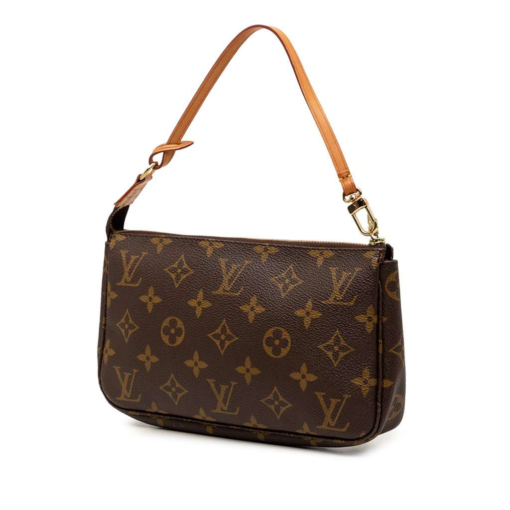 Louis Vuitton Monogram Pochette Accessoires Brown Good - Back View