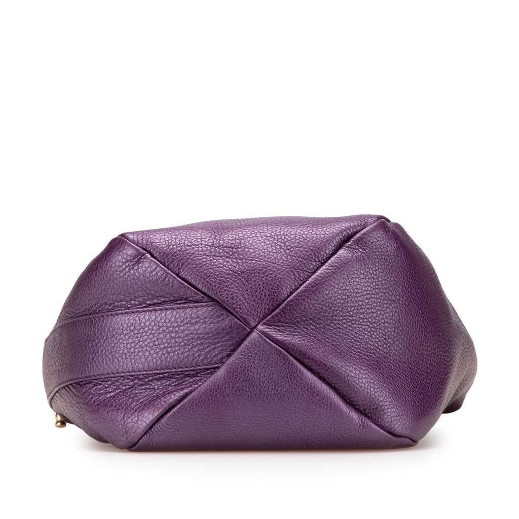 Gucci Metallic Leather Greenwich Hobo Purple Leather Very good condition - Inside View