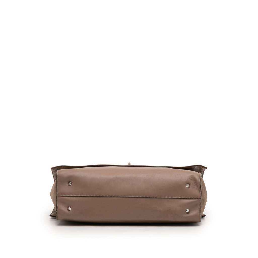 Givenchy Medium Croc Embossed Calfskin Shark Lock Satchel Brown Leather Very good condition - Inside View