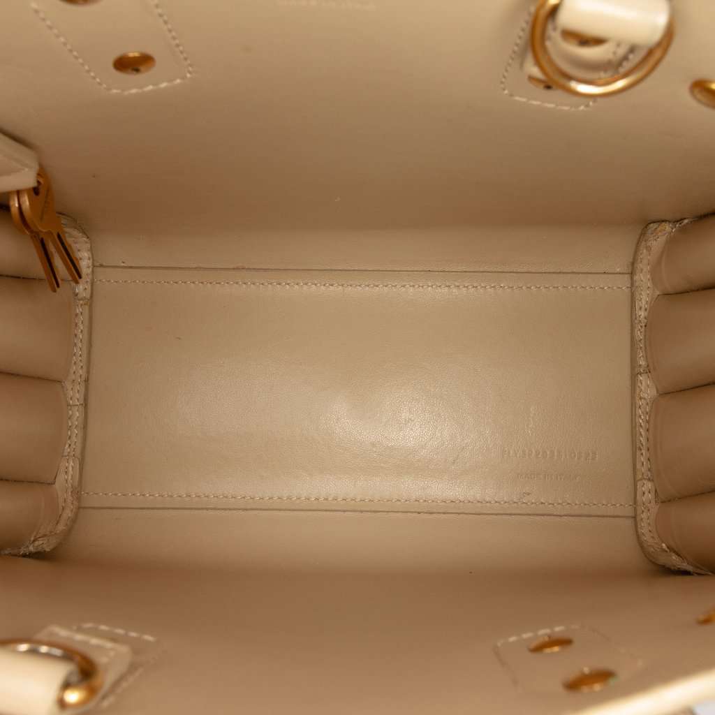 Saint Laurent Nano Grained Calfskin Sac de Jour Satchel Beige Leather Good condition - Model View