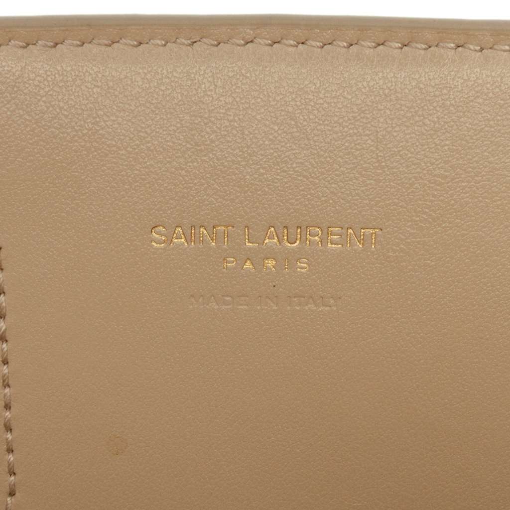 Saint Laurent Nano Grained Calfskin Sac de Jour Satchel Beige Leather Good condition - Box View