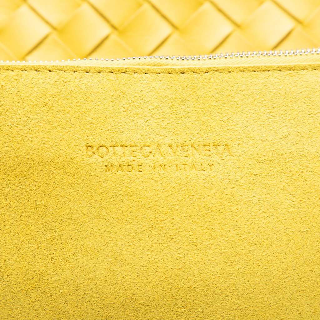 Bottega Veneta Nappa Intrecciato Fold Over Clutch Yellow Leather Very good - Box View