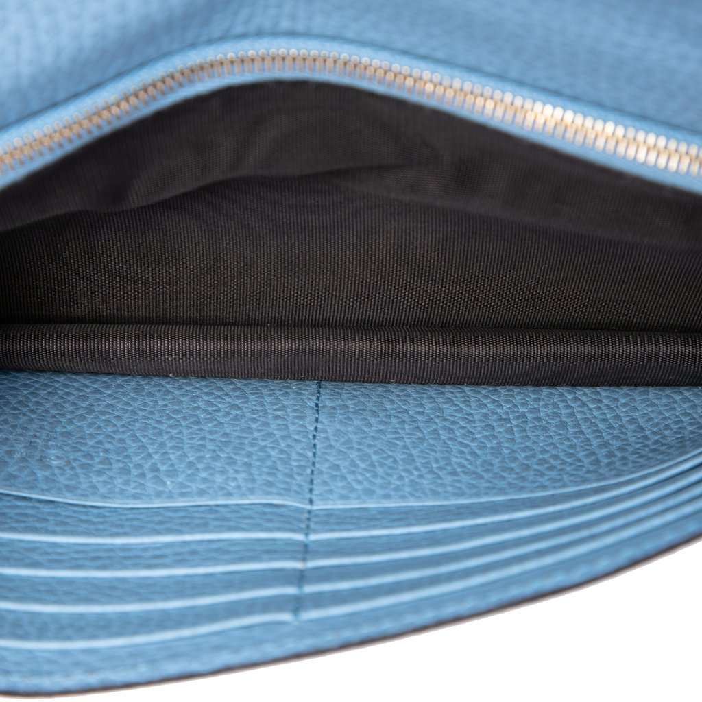 Gucci Calfskin Betty Wallet On Chain Blue Leather Very good - Model View