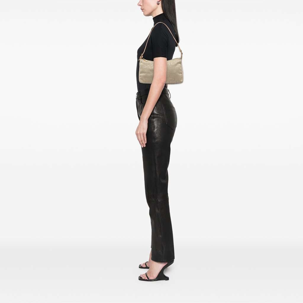 Fendi Zucchino Canvas Pochette Beige Very good - Box View