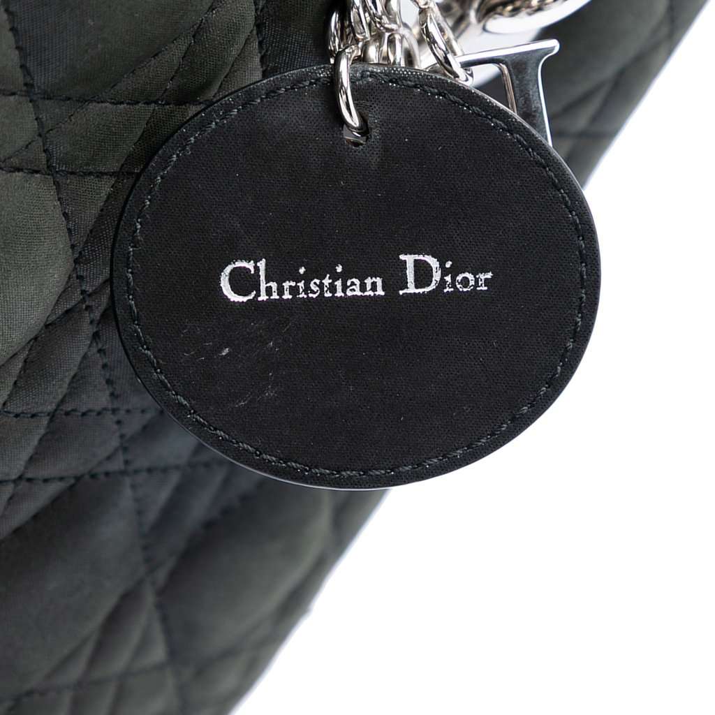Dior Medium Iridescent Lambskin Cannage Lady Dior Black Leather Very good condition - Box View