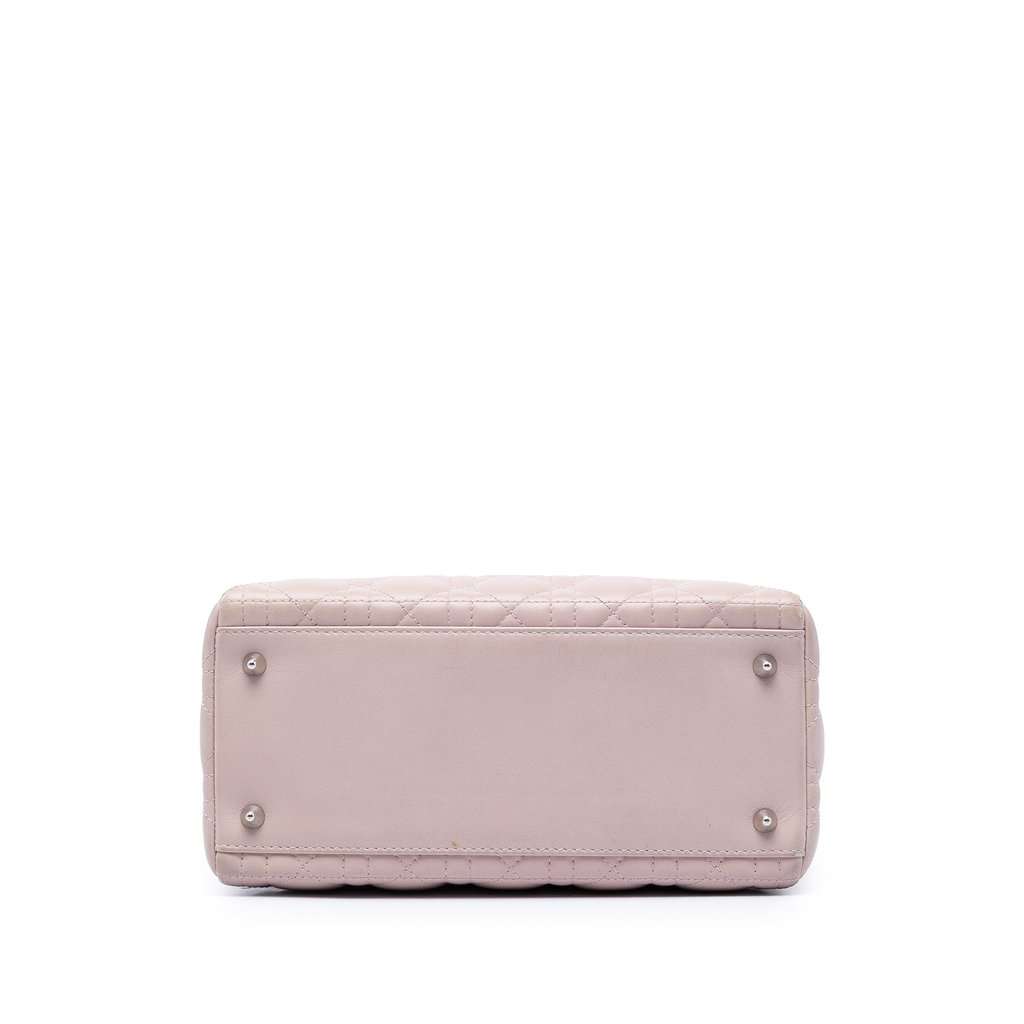 Dior Medium Lambskin Cannage Lady Dior Pink Leather Very good condition - Inside View
