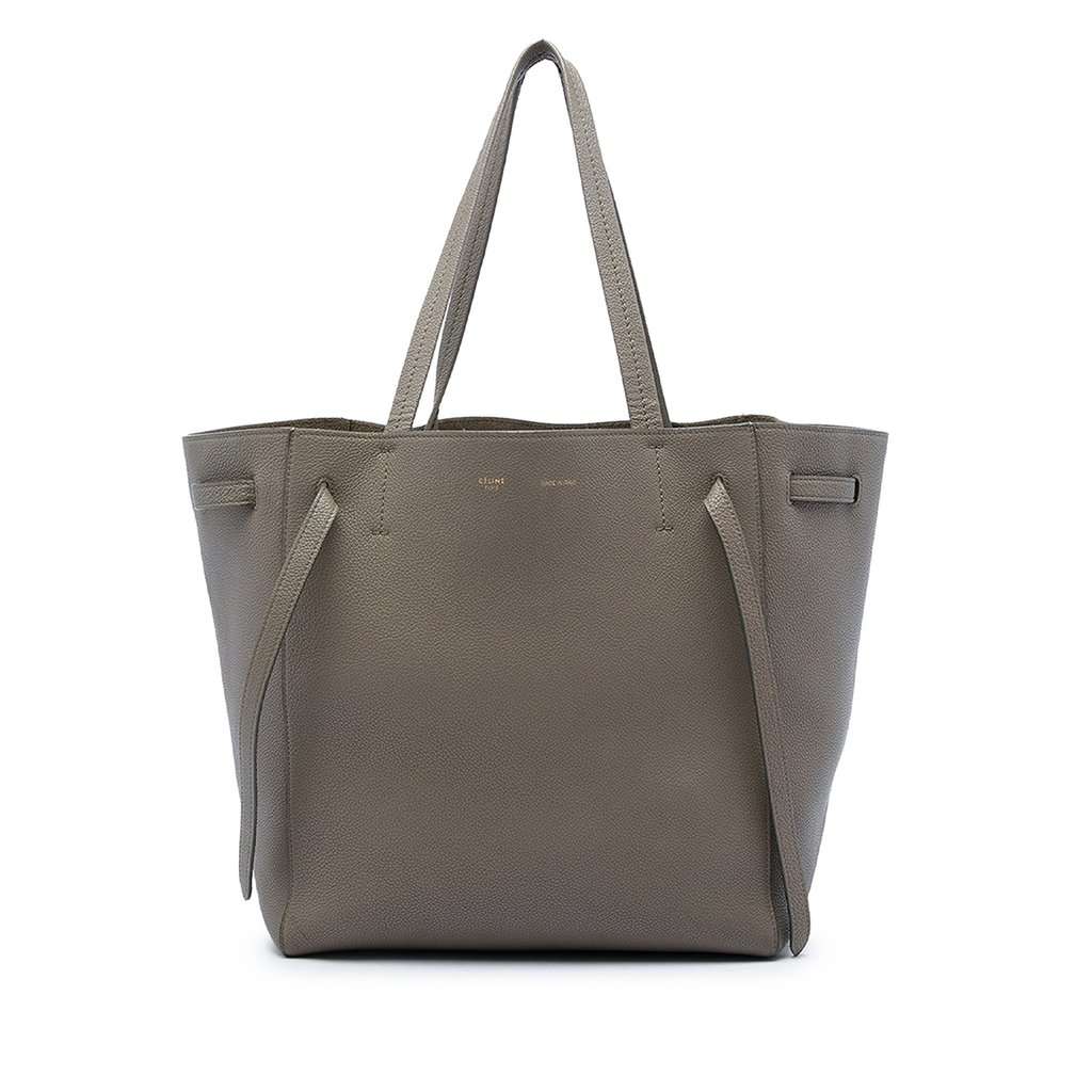 Celine Small Grained Calfskin Phantom Cabas Tote Brown Leather Very good - Front View