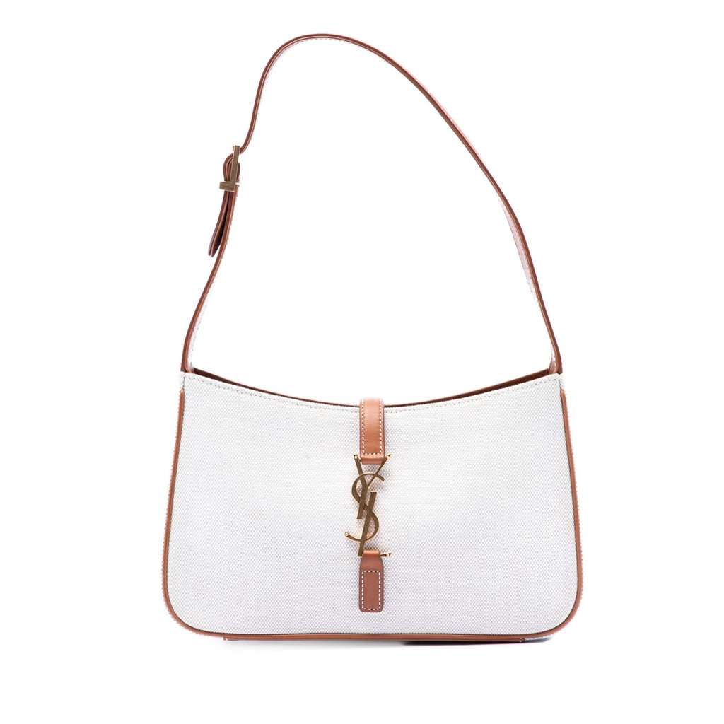 Saint Laurent Canvas and Leather Le 5 a 7 White Very good condition - Front View