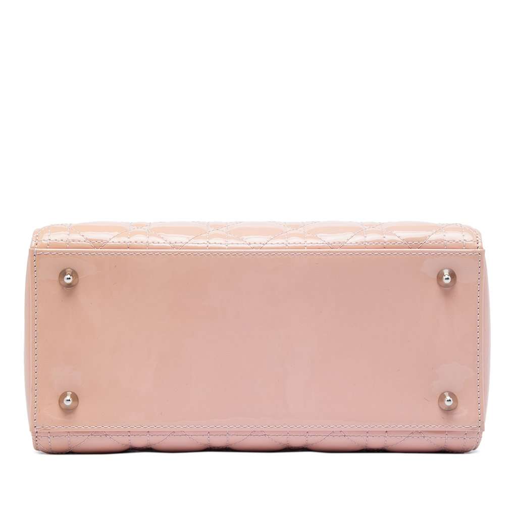 Dior Medium Patent Cannage Lady Dior Pink Leather Very good condition - Inside View