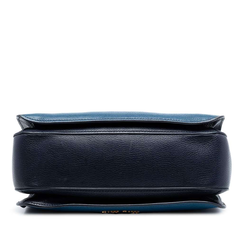 Miu Miu Bicolor Goatskin Madras Satchel Blue Leather Very good condition - Inside View